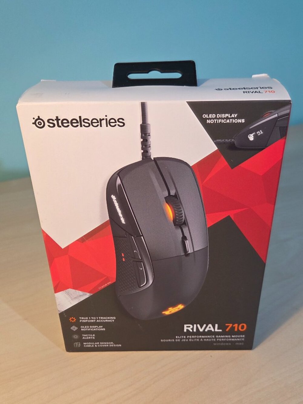 SteelSeries Rival 710 Mouse with OLED screen and Tactile alerts, New, Sealed